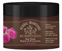 Düfte, Parfümerie und Kosmetik Revitalisierende und schützende Haarmaske mit Klette - Herbal Traditions Repair & Protection Hair Mask