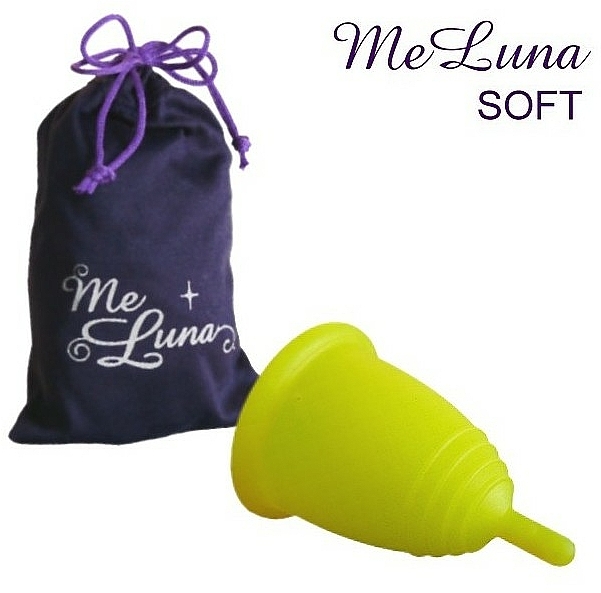 Menstruationstasse Größe M gelb - MeLuna Soft Menstrual Cup Stem — Bild N1