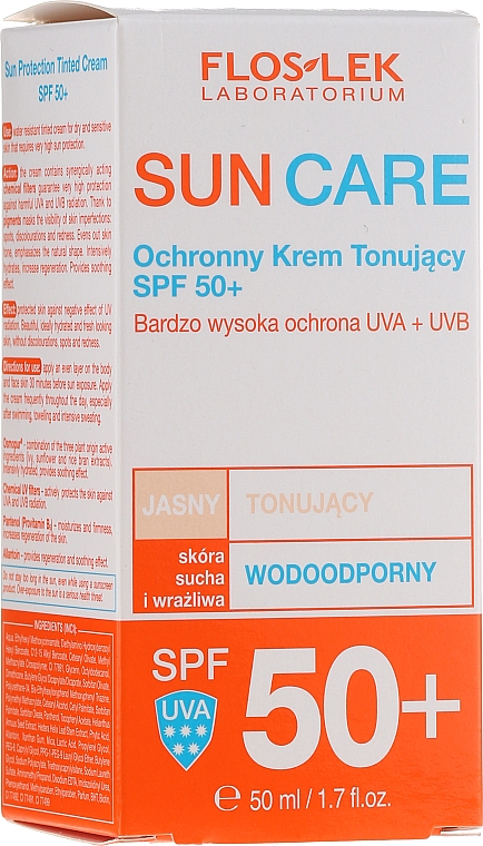 Tonisierende Sonnenschutzcreme für das Gesicht SPF 50+ - Floslek Sun Protection Tinder Cream SPF50+ — Foto N2