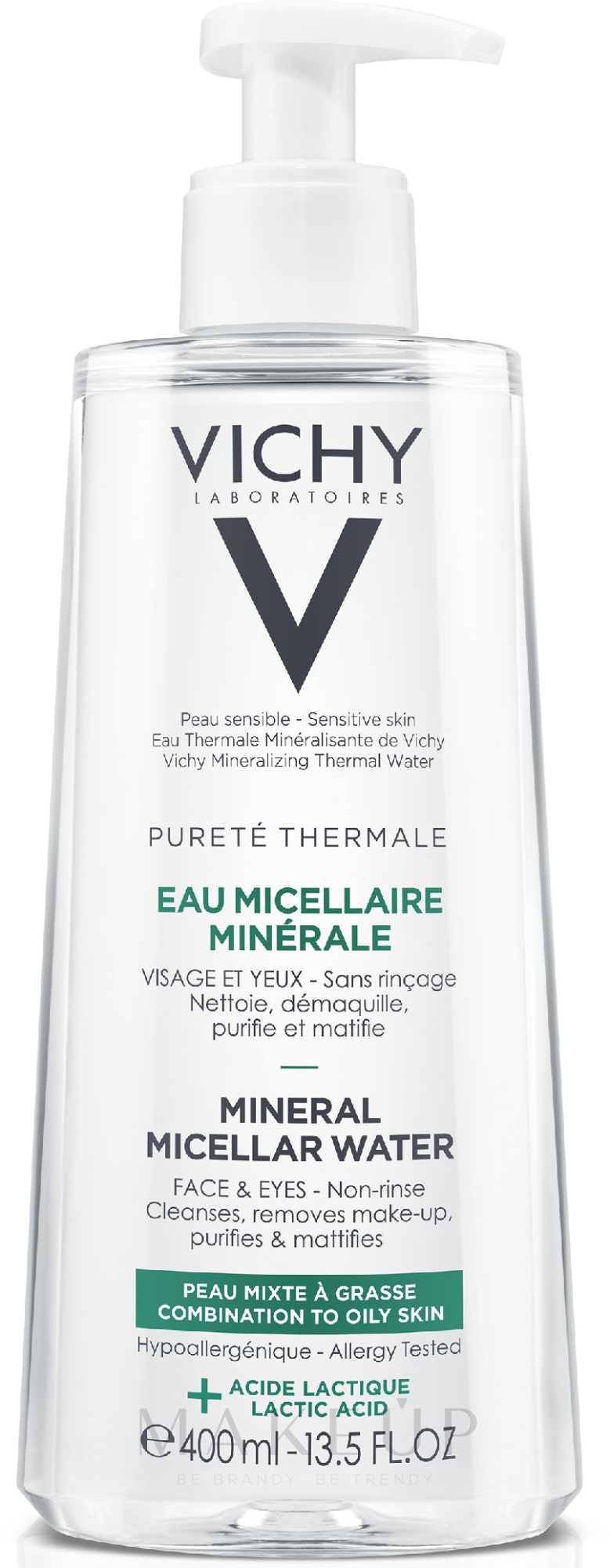 Thermales Mizellenwasser zum Abschminken für fettige und Mischhaut - Vichy Purete Thermale Mineral Micellar Water — Bild 400 ml
