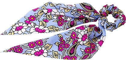 Haargummi blauer Blumendruck - Lolita Accessories — Bild N1