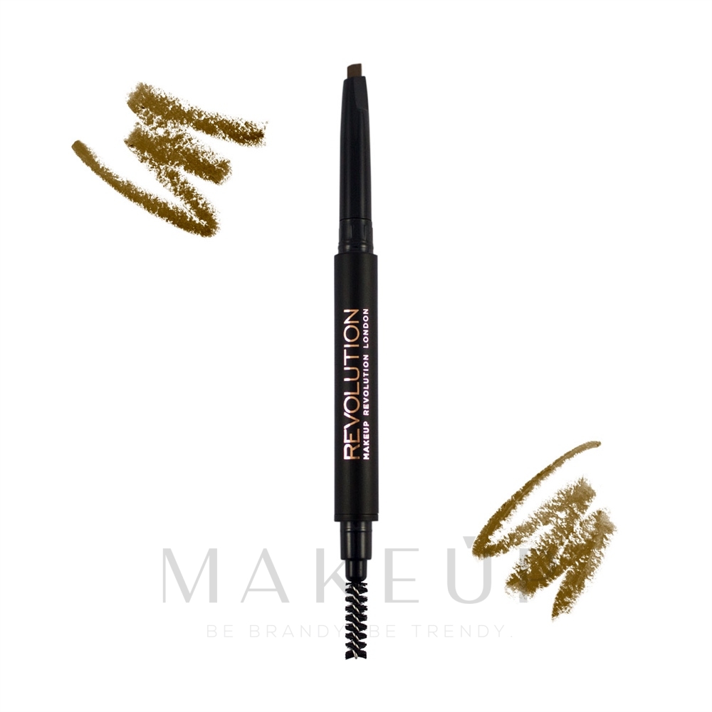Augenbrauenstift - Makeup Revolution Duo Brow Pencil — Bild Brown