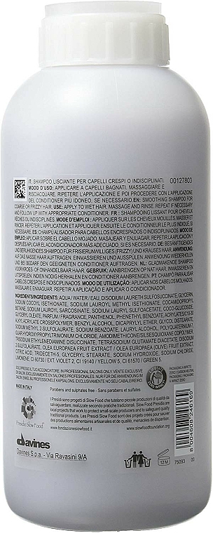 Shampoo für geschmeidige Locken und Wellen - Davines Shampoo Lisciante Addolcente — Bild N2