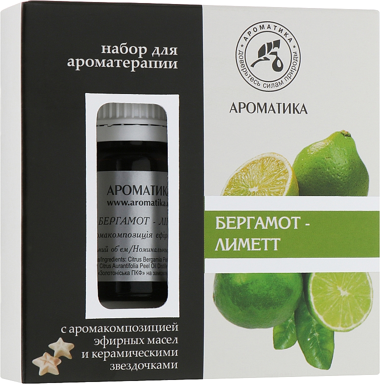 Aromatherapie-Set mit Bergamotte und Limette - Aromatika (oil/10ml + accessories/5 St.)  — Bild N1