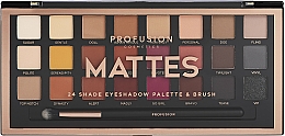 Düfte, Parfümerie und Kosmetik Lidschattenpalette - Profusion Cosmetics Mattes Eye 24 Shade Eyeshadow Palette & Brush