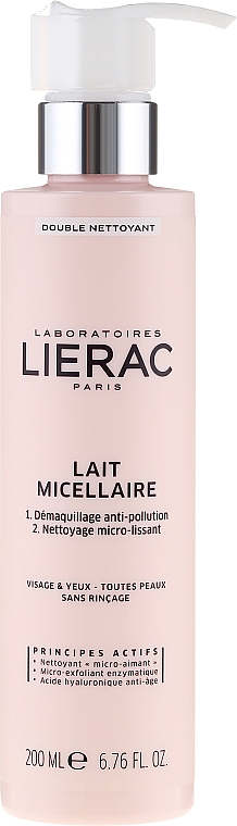 Mizellen-Reinigungsmilch zum Abschminken für Gesicht und Augen - Lierac Double Nettoyant Lait Micellaire