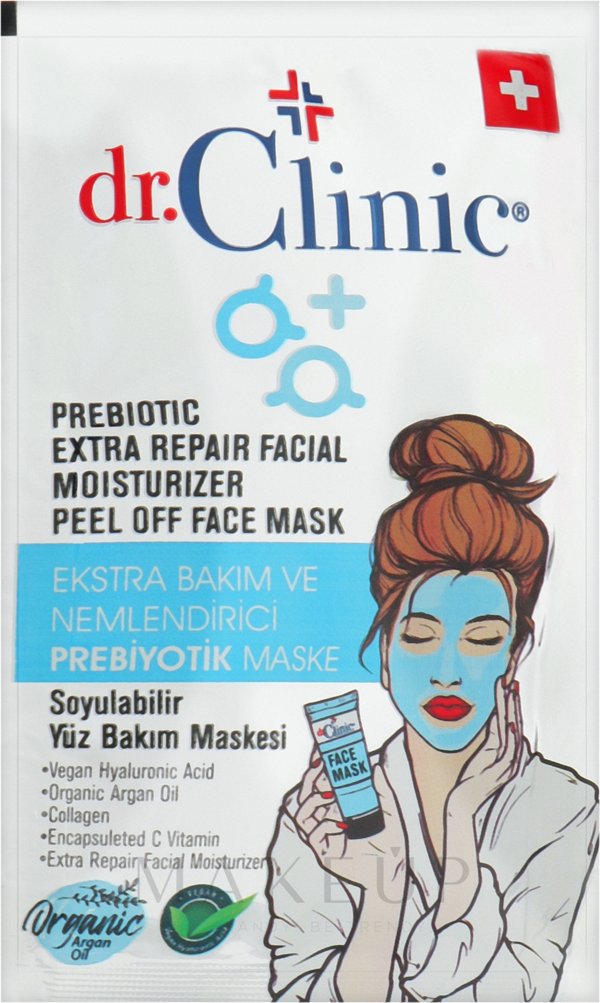 Extra feuchtigkeitsspendende Peeling-Maske mit Präbiotika - Dr. Clinic Prebiotic Mask — Bild 12 ml