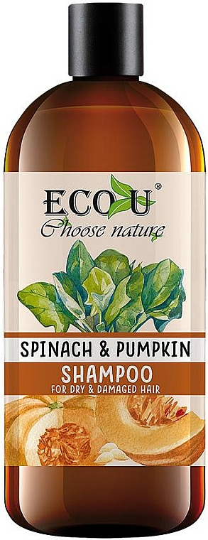 Shampoo mit Kürbis und Spinat für trockenes und strapaziertes Haar - Eco U Pumpkins And Spinach Shampoo — Bild N1