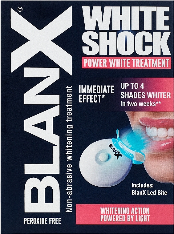 Intensiv aufhellende Zahnbehandlung - BlanX White Shock Treatment + Led Bite