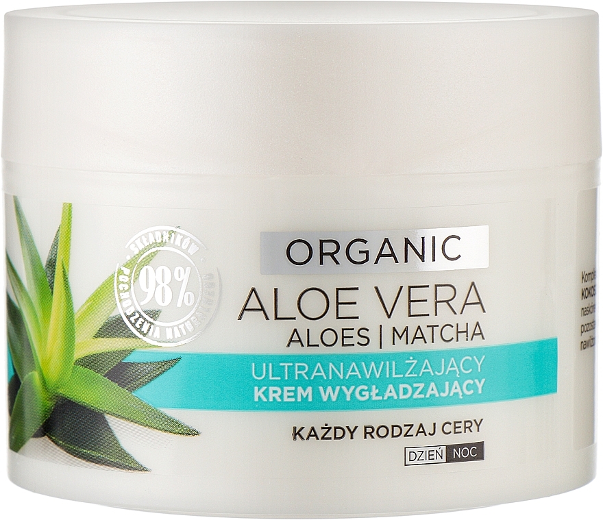 Extra feuchtigkeitsspendende und glättende Creme für alle Hauttypen - Eveline Cosmetics Organic Aloe Cream — Bild N1