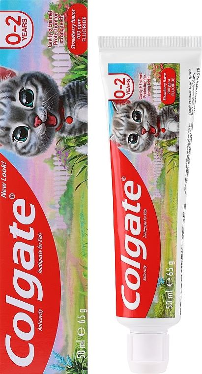 Zahnpasta Erdbeere graue Katze für Kinder - Colgate Strawberry Kids Tooth Paste  — Bild N1