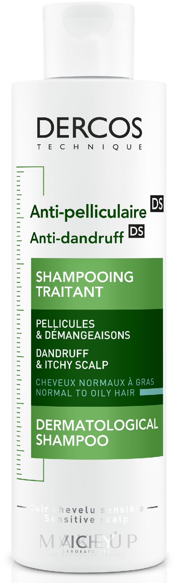 Vichy Dercos Anti-Pelliculaire Anti-Dandruff Shampooing - Shampoo gegen Schuppen für normales bis fettiges Haar — Foto 200 ml