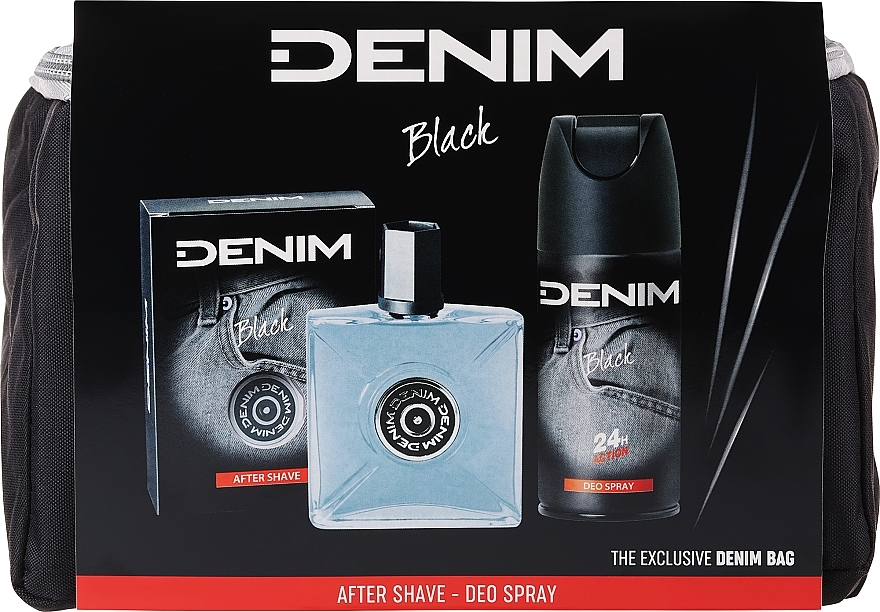 Denim Black - Duftset (After Shave/100 ml + Deo Spray/150 ml + Kosmetiktasche) — Bild N1