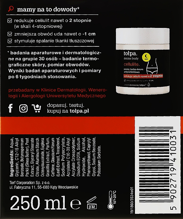 Anti-Cellulite Körpercreme für die Nacht - Tolpa Dermo Body Cellulite Night Cream — Bild N3