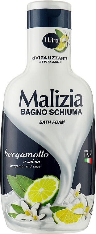 Badeschaum Bergamotte und Salbei - Malizia Bath Foam Talc — Bild N1