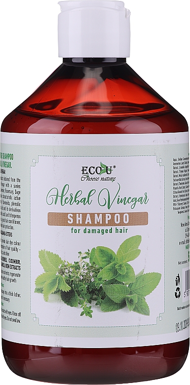 Shampoo mit Kräuteressig für strapaziertes Haar - Eco U Herebal Vinegar Shampoo — Bild N1