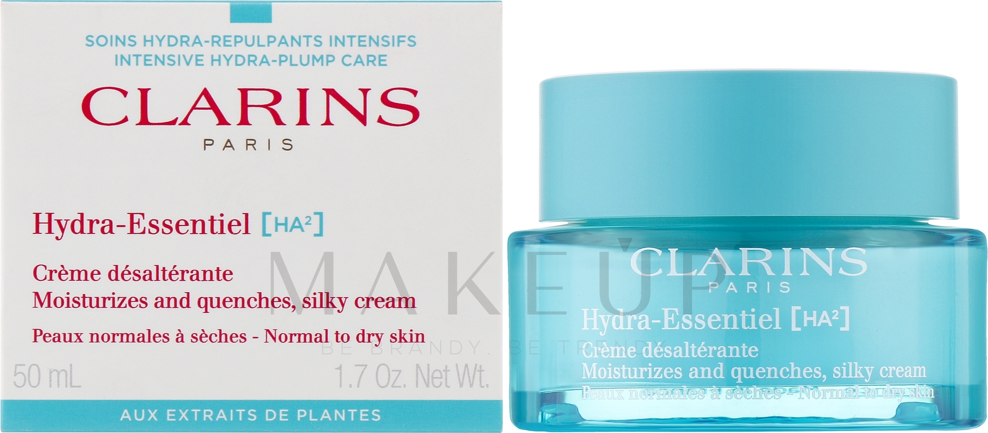 Tagescreme für normale bis trockene Haut - Clarins Hydra-Essentiel Moisturizes And Quenches Silky Cream Normal To Dry Skin — Bild 50 ml