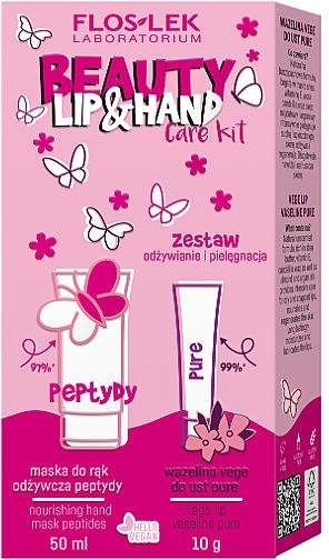 Hand- und Lippenpflegeset - Floslek Beauty Lip&Hand Care Kit (h/mask/50 ml + lip/balm/10 g) — Bild N1