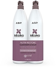 Düfte, Parfümerie und Kosmetik Set - Affinage Kitoko Nutri-Restore Cleanser & Balm Sachet Duo (h/sham/1000ml + h/balm1000ml)