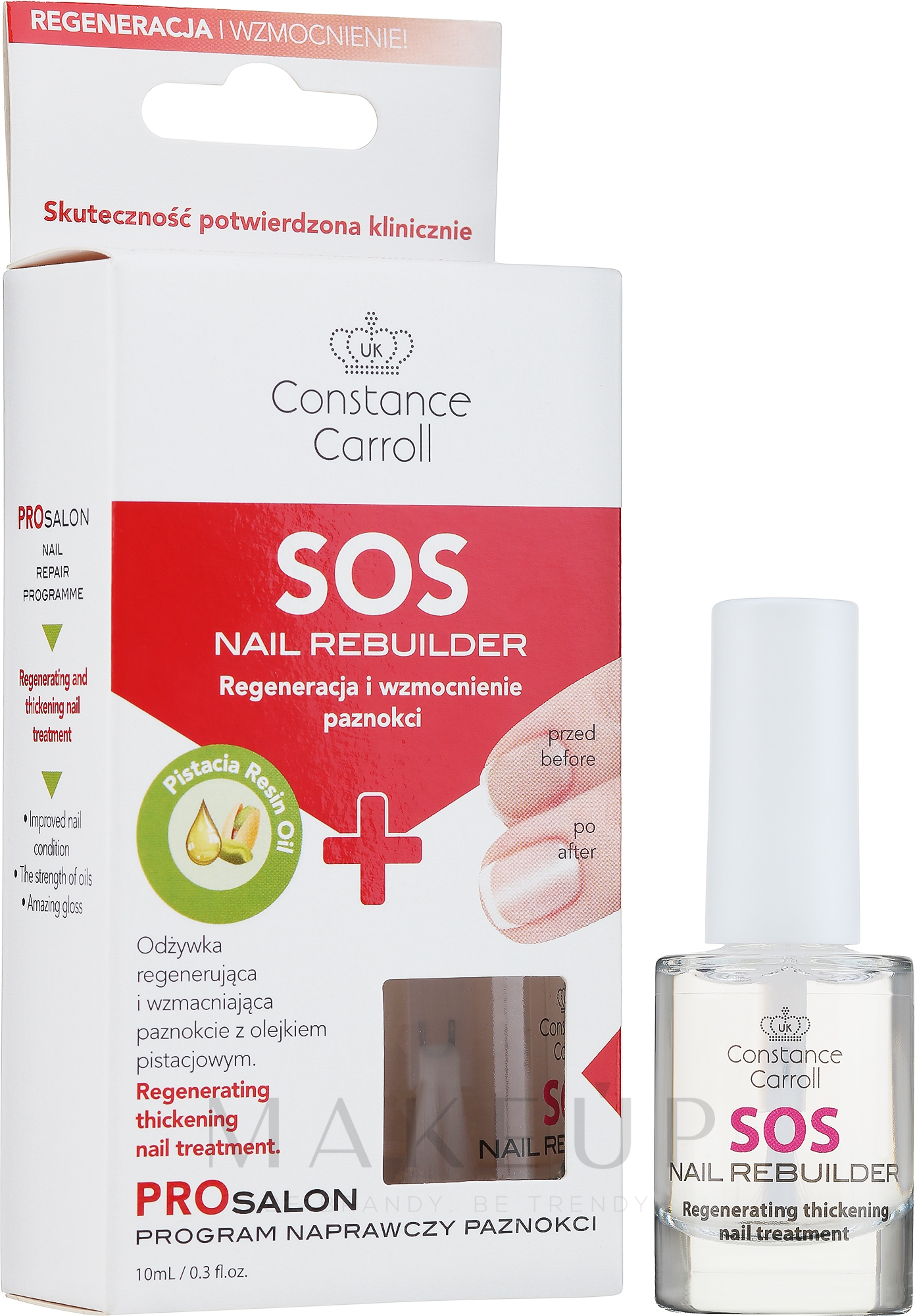 Nagelpflege mit Pistazienharzöl - Constance Carroll SOS Nail Rebuilder — Foto 10 ml