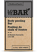 Düfte, Parfümerie und Kosmetik Konzentriertes Körperpeeling mit Aktivkohle und Limetteöl - Love Bar Body Peeling Bar