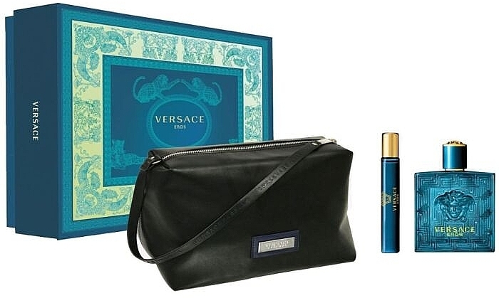 Versace Eros - Duftset (Eau de Toilette 100ml + Eau de Toilette 10ml + Kosmetiktasche) — Bild N1