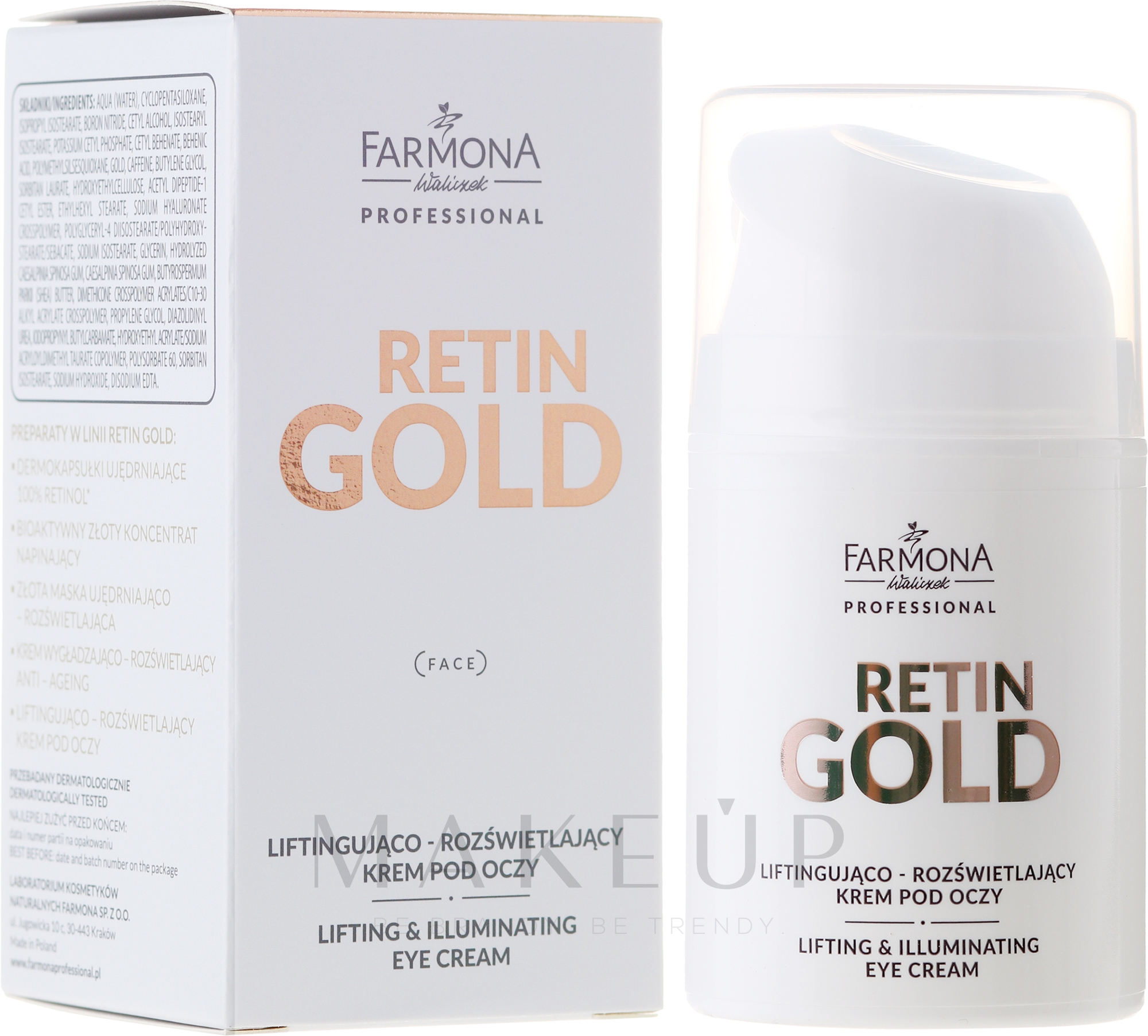 Lifting-Creme für leuchtende Augenpartie - Farmona Professional Retin Gold Lifting & Illuminating Eye Cream — Bild 50 ml