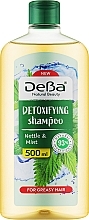 Düfte, Parfümerie und Kosmetik Detox-Shampoo für fettiges Haar Brennnessel und Minze - DeBa Detoxifying Shampoo for Greasy Hair