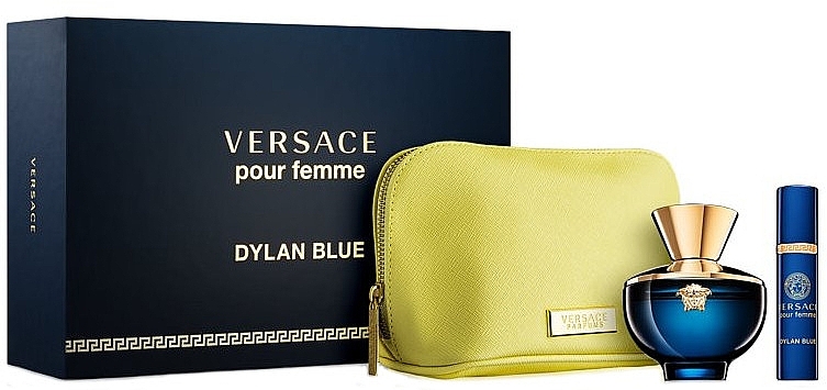 Versace Pour Femme Dylan Blue - Duftset (Eau de Parfum 100ml + Eau de Parfum 10ml + Kosmetiktasche) — Bild N1