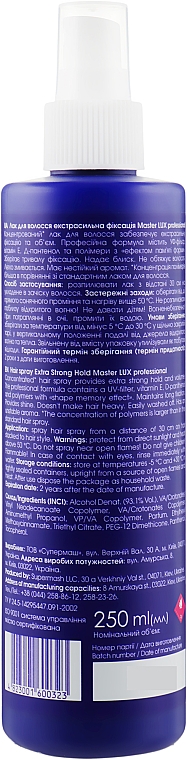 Haarlack extra starker Halt - Master LUX Professional Extra Strong Hair Spray — Bild N2