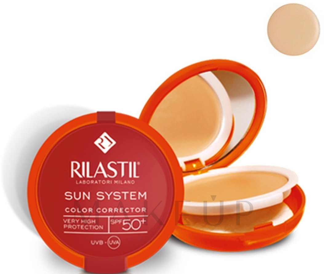 Kompakte Foundation - Rilastil Sun System Uniform Compact Cream SPF50+ — Bild 01 - Beige