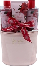 Düfte, Parfümerie und Kosmetik Körperpflegeset Rosenstrauß - Aurora Rose Bouquet (sh/gel/200ml + shmp/200ml + b/lot/100 + bag)