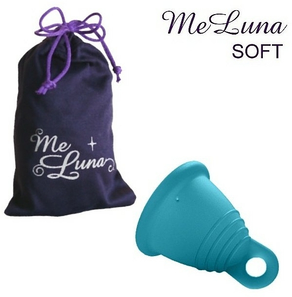 Menstruationstasse Größe XL Meereswelle - MeLuna Soft Shorty Menstrual Cup Ring — Bild N1