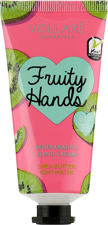 Regenerierende Handcreme mit Kiwiwasser und Sheabutter - Vollare Vegan Fruity Hands Hand Cream — Bild N1