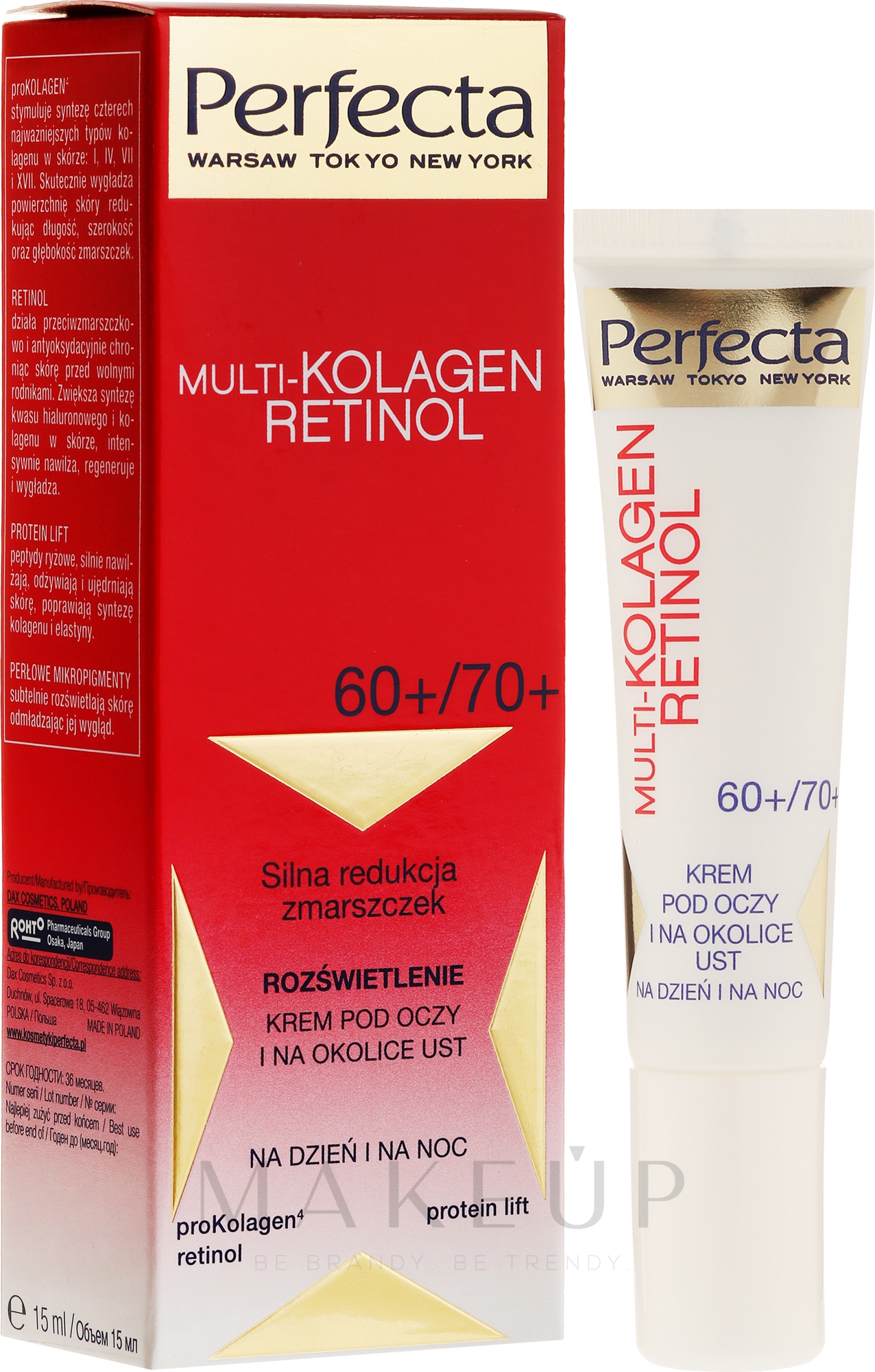 Augenkonturcreme - Dax Cosmetics Perfecta Multi-Collagen Retinol Eye Cream 60+/70+ — Bild 15 ml