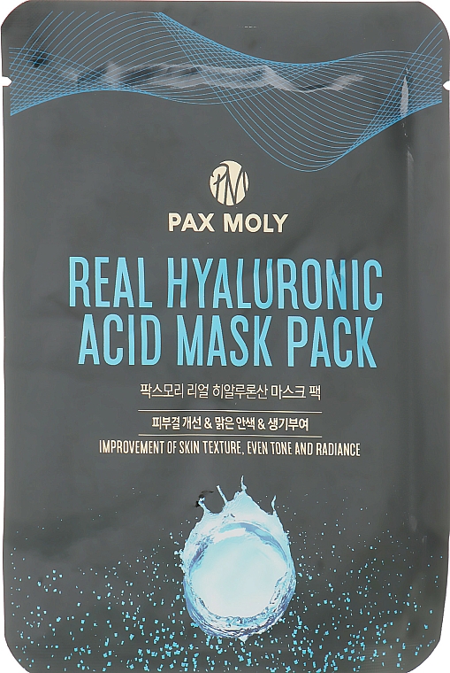 Anti-Aging Tuchmaske für das Gesicht mit Hyaluronsäure - Pax Moly Real Hyaluronic Acid Mask Pack — Bild N1