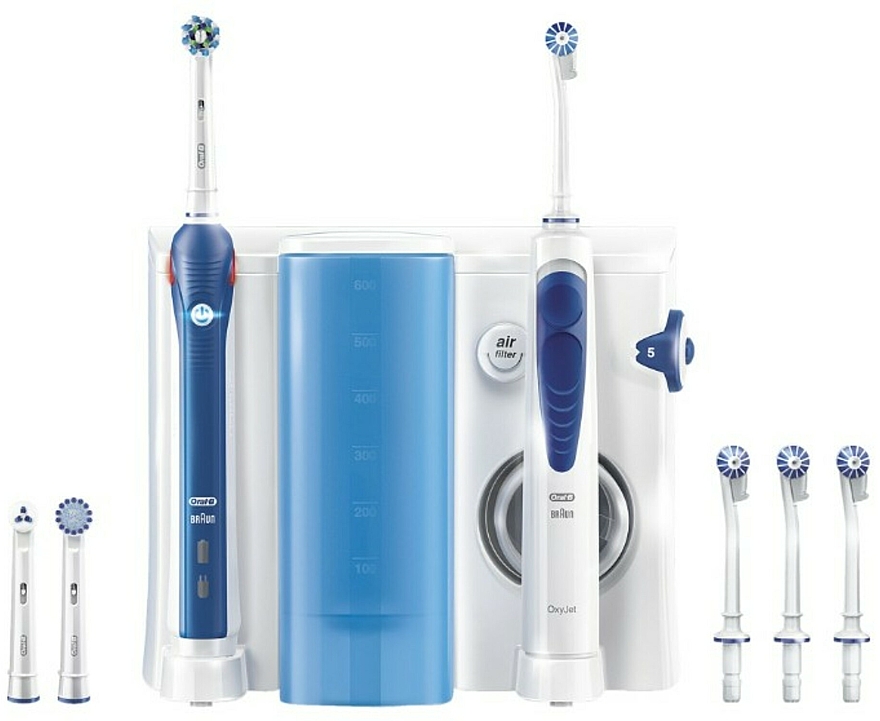 Zahnpflegeset 9-tlg. - Oral-B Braun Oxyjet + PRO 2000 (Irrigator und elektrische Zahnbürste mit Ersatzköpfen) — Bild N3