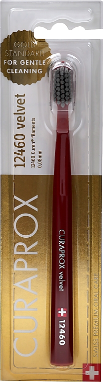 Zahnbürse Velvet CS 12460 rot mit grauen Borsten - Curaprox — Bild N1