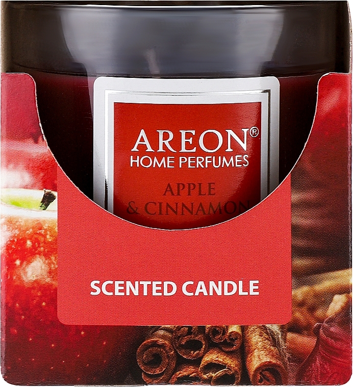 Duftkerze im Glas Apfel und Zimt - Areon Home Perfumes Apple & Cinnamon Scented Candle  — Bild N1