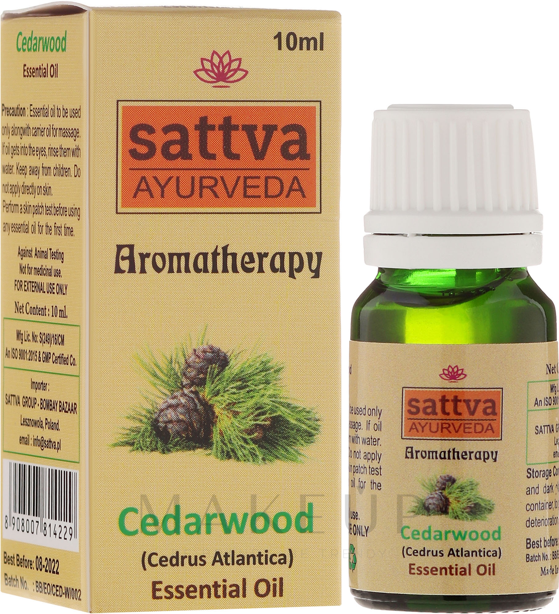 Ätherisches Zederholzöl - Sattva Ayurveda Cedarwood Essential Oil — Bild 10 ml