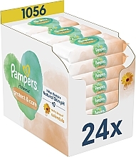 Düfte, Parfümerie und Kosmetik Baby-Feuchttücher mit Ringelblume 1056 St. - Pampers Harmonie Protect&Care Baby Wipes 