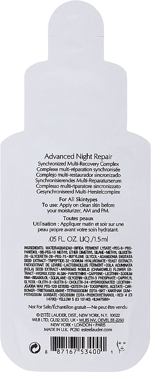 GESCHENK! Verjüngendes Gesichtsserum - Estee Lauder Advanced Night Repair Synchronized Multi-Recovery Complex — Bild N2