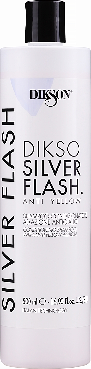 Anti-Gelbstich Haarshampoo für blondes, aufgehelltes, graues und gesträhntes Haar - Dikson Tec Silver Flash Shampooing