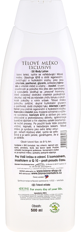 Körperlotion - Bione Cosmetics Exclusive Organic Body Lotion With Q10 — Foto N2