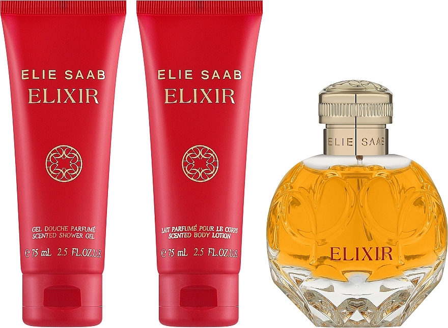 Elie Saab Elixir - Duftset (Eau de Parfum 100ml + Körperlotion 75ml + Duschgel 75ml)  — Bild N1