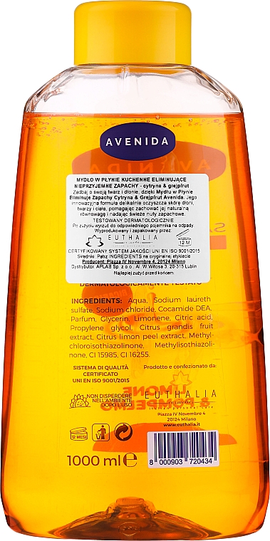 Flüssige Seife gegen unangenehme Gerüche mit Zitrone und Grapefruit - Avenida Liquid Soap — Bild N4