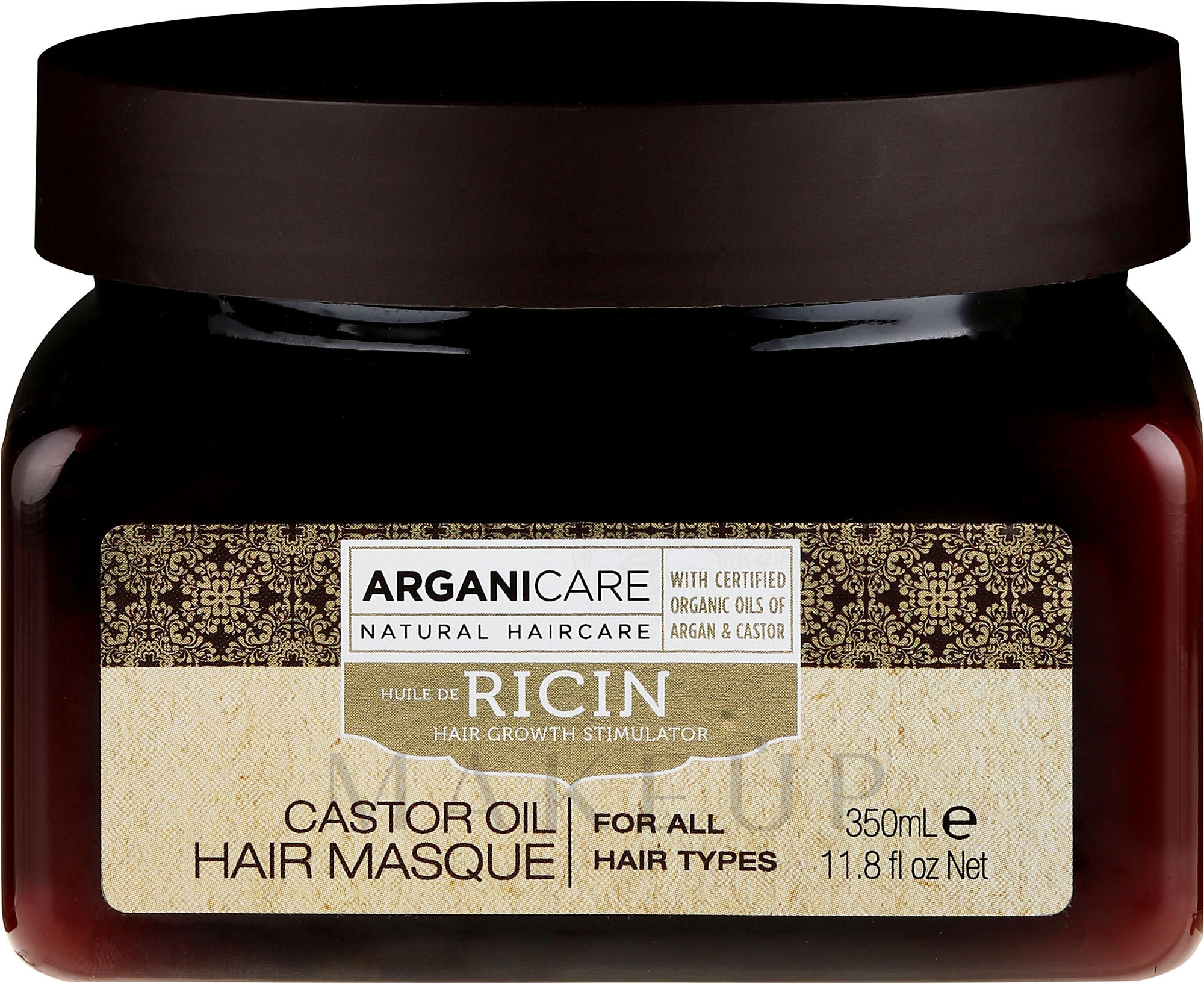 Haarmaske zum Haarwachstum mit Rizinusöl - Arganicare Castor Oil Hair Masque — Bild 350 ml