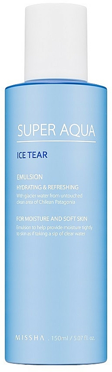 Feuchtigkeitsspendende Gesichtsemulsion mit reinem Gletscherwasser - Missha Super Aqua Ice Tear Emulsion — Bild N1