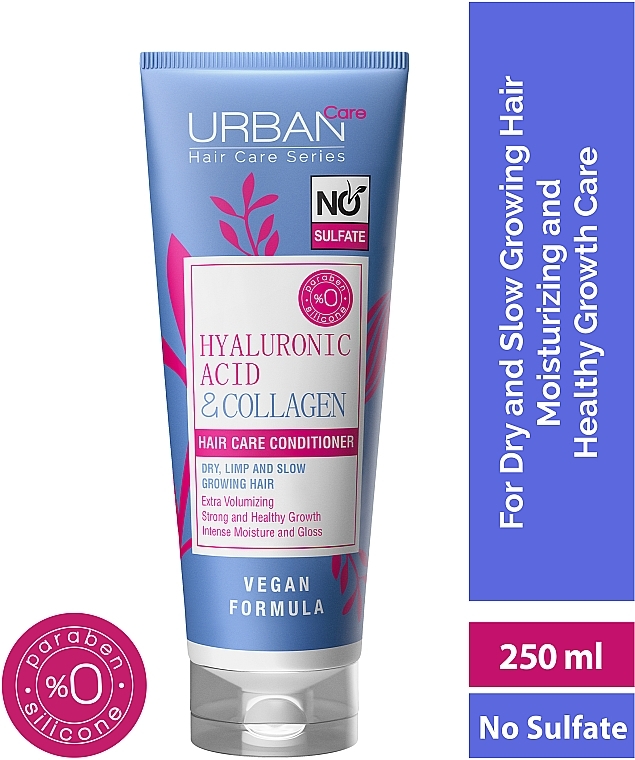 Haarspülung mit Hyaluronsäure - Urban Care Hyaluronic Acid & Collagen Extra Volumizing Conditioner  — Bild N2