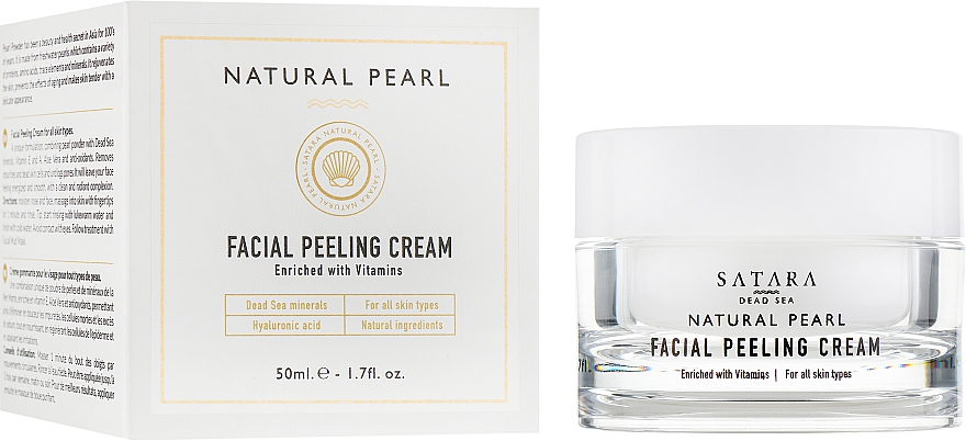 Peeling-Creme für das Gesicht auf Basis von Mineralien aus dem Toten Meer - Satara Natural Pearl Facial Peeling Cream — Bild N1